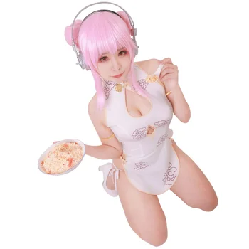 

Super Sonico Cosplay SUPERSONICO cosplay costume Sonico Cheongsam sexy lingerie bodysuit