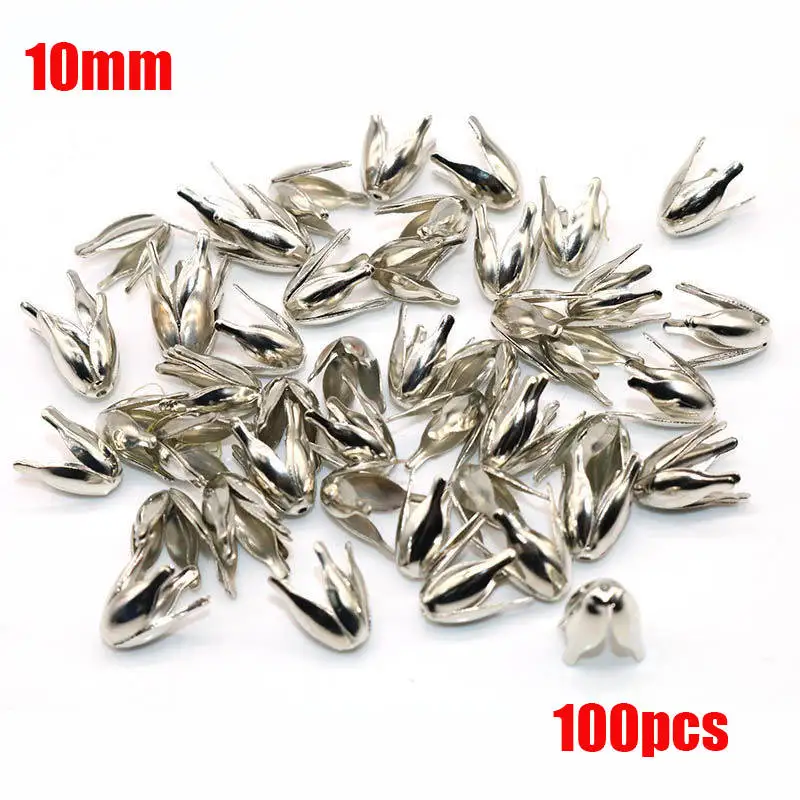 10 silver Dark 8 мм 100/150 шт./лот позолоченные бусины в форме лепестков цветов с серебряным покрытием подвески с четырьмя листьями для изготовления ювелирных изделий - Цвет: 10 silver Dark