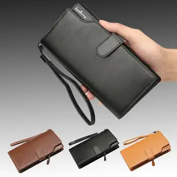 

Hot Selling Mens PU Leather Long Wallet Bifold Cash Card Holder Organizer Multi Slot Purse -B5