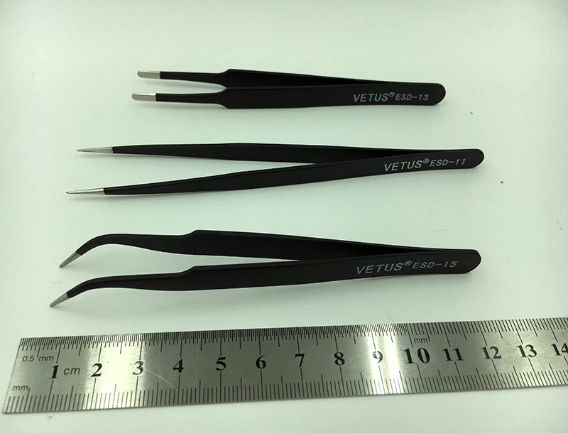 VETUS Tweezers Anti static ESD BGA Tweezers Set tweezer kit ,stainless