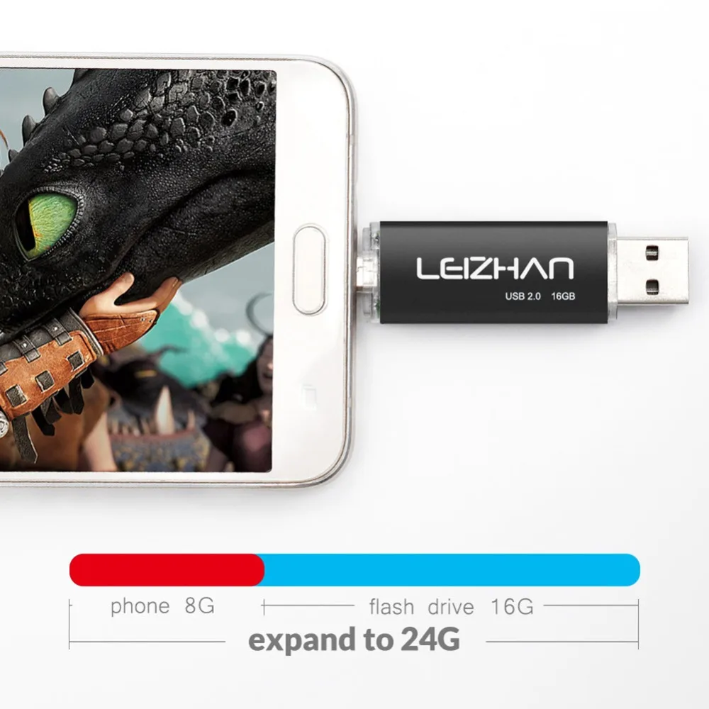 LEIZHAN USB флэш накопитель смартфон OTG объемом 64Гб 32Гб флеш 16Гб 8Гб 4Гб G микро