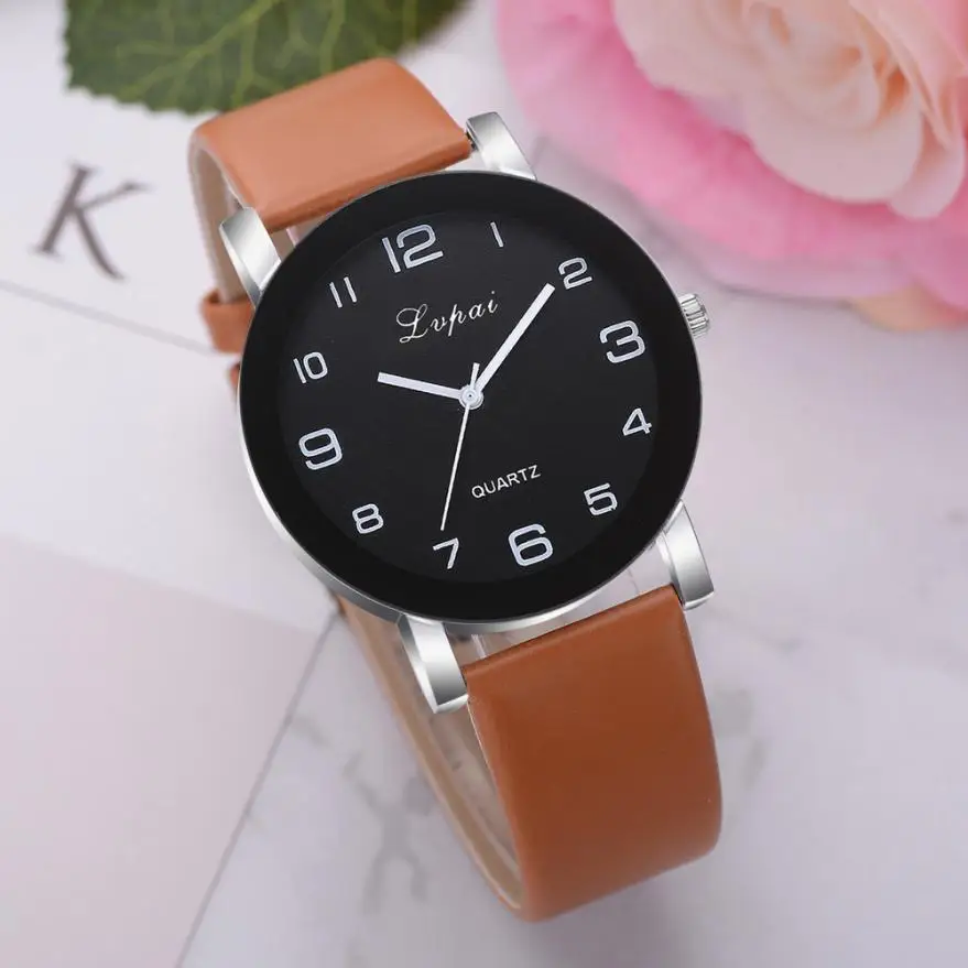 LVPAI женские часы модные роскошные женские кварцевые наручные часы Лидирующий бренд с кожаным ремешком женские часы Reloj 18MAY8 - Цвет: orange