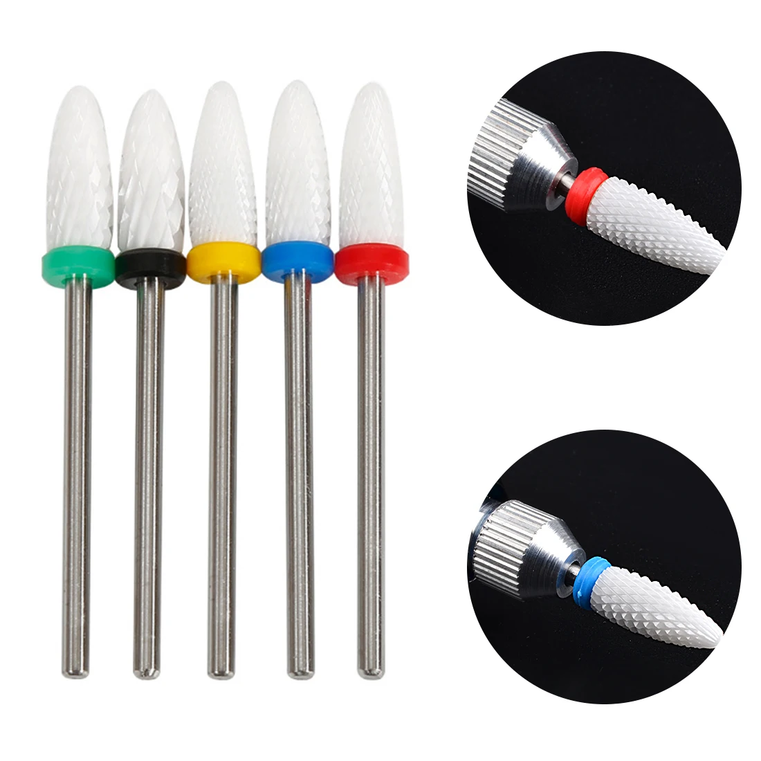 

Nail Mill Tools 1PC 5 Types Ceramic Nail Drill Bits 3/32" Rotate Burr Cutter Electric Drilling Manicure Machine Accessories