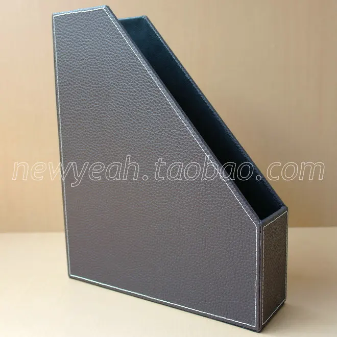 Leather data rack filing rack file folder rack magazine column desktop