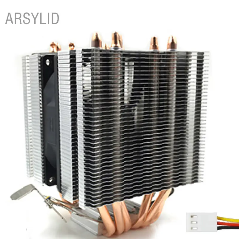 High Quality CPU Cooler 115X 2011 6 Heatpipe Dual Tower Cooling 9cm Fan Support Intel AMD
