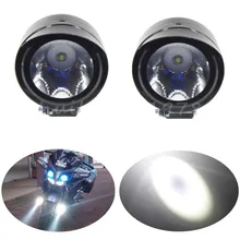 

New 2x Universal Motorcycle Auto Car LED Spot Light Headlight 12V 5W Black Free Shipping