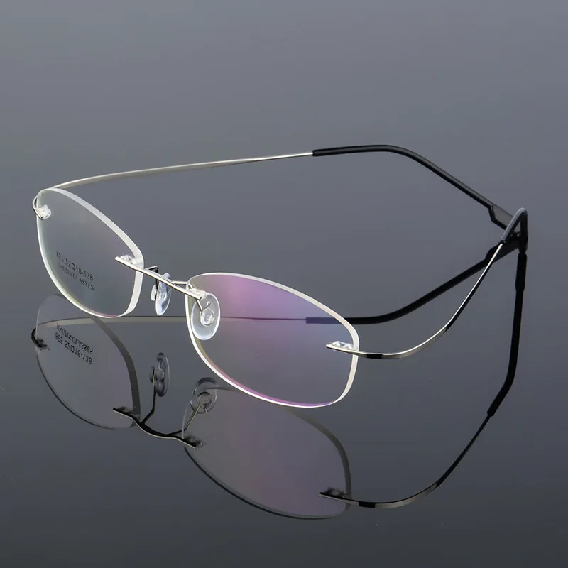 Rimless Glasses Frame Women Titanium Ultralight Eyeglasses Prescription