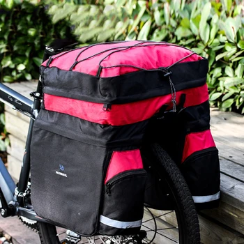 

Bike Rear Rack Trunk Bag 60L 3-in-1 MTB Waterproof Carrier Bag Luggage Back Seat Double Side Bag For Bicycle with Rain Cover