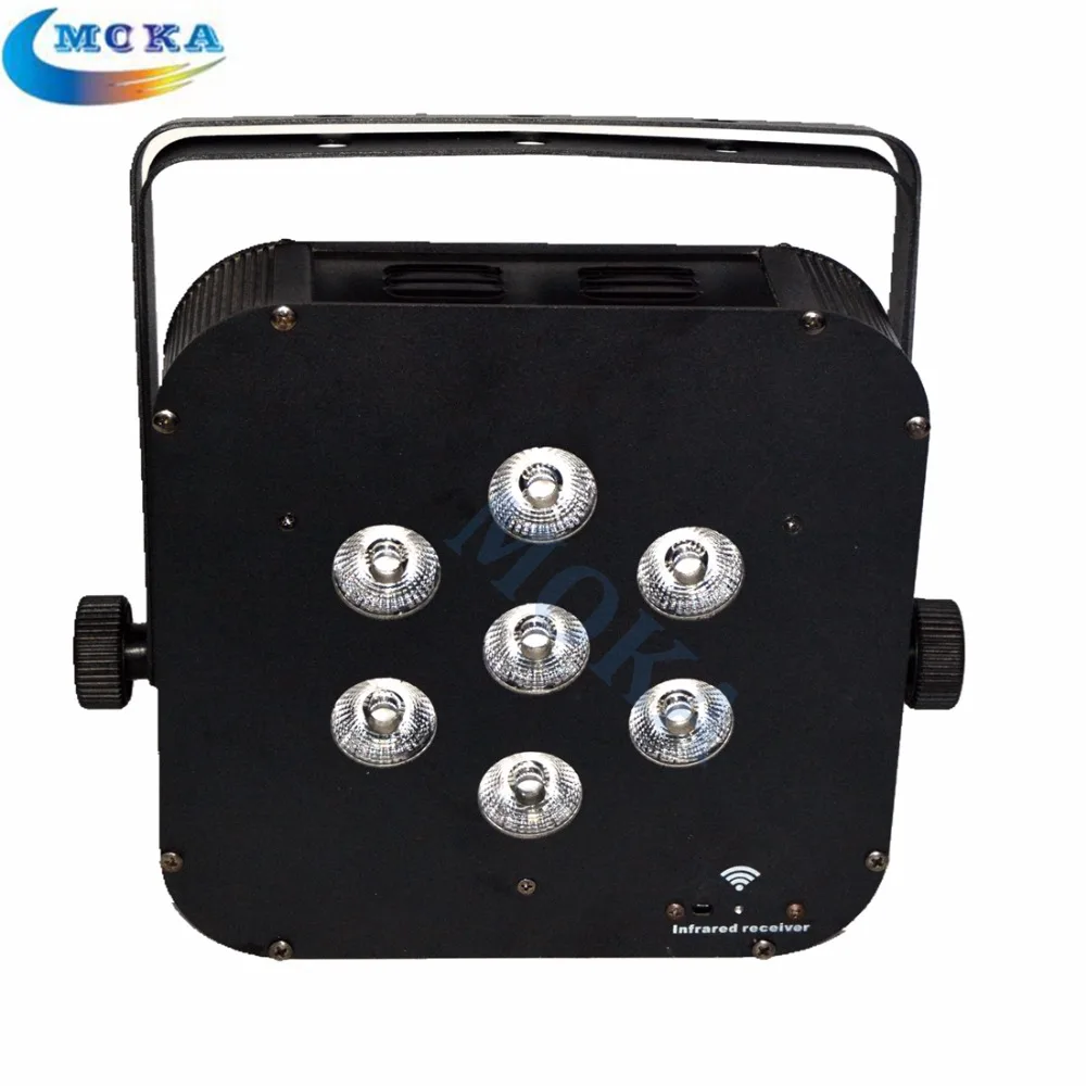 

6pcs/lot best led par LED Battery Wireless 7x10W RGBW 4in1 Flat PAR par can lights for wedding events