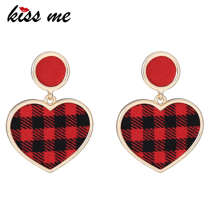 Женские серьги подвески в клетку KISS ME 4 цвета Корейском стиле эффектные украшения