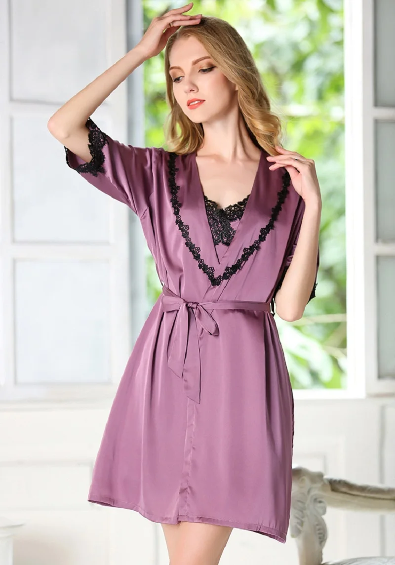 sexy silk Night Gown (3)