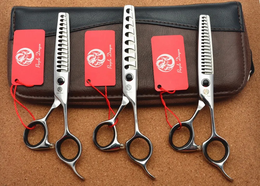 

532# 5.75'' Brand Purple Dragon Professional Hairdressing Scissors JP 440C Barber's 8/14/18 Teeth Thinning Scissors Hair Shears