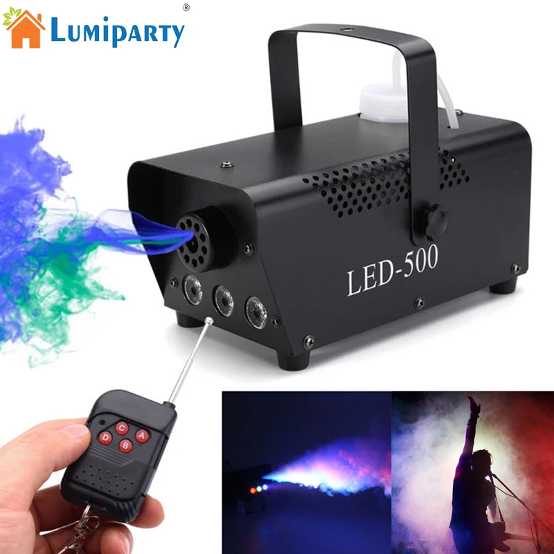 

Wireless Control LED 500W Smoke Machine RGB Color LED Fog Machine LED Fogger Stage Smoke Ejector for DJ Party LED Stage Light