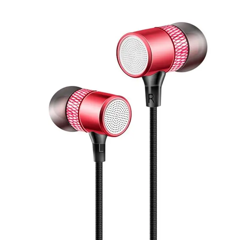 Universal 3.5mm Wired Earphone Stereo Nylon Braided Cable Headset In