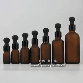 

5ml 10ml 15ml Amber Frosted Glass Cosmetic Essential Oil Dropper Bottle Refillable Empty Matte Brown Eye Essence Container Vial