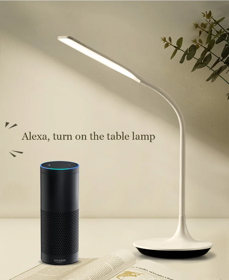 

Alexa Voice Control Desk Lamp wifi Touch LED Lamp Desktop Light White Color With Dimmer Temp Brighter Adjust APP