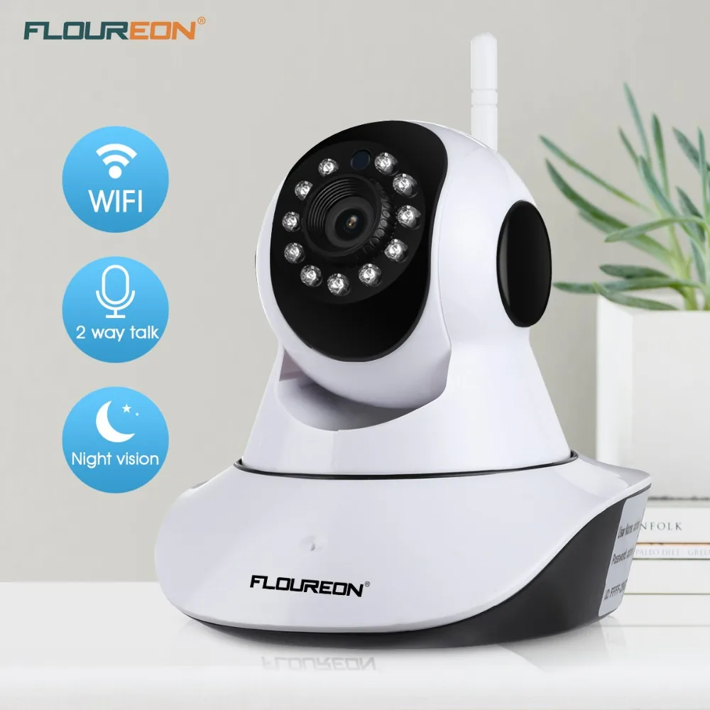 Floureon Q3 720 P Беспроводной ip-камера 1.0MP видеонаблюдения Pan/Плитка ночного видения Wi-Fi камера Видеоняни и радионяни 2 аудиоданных cam