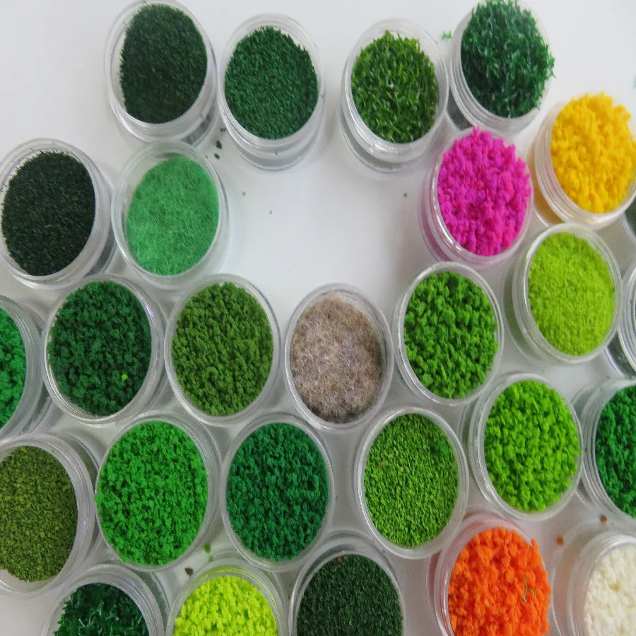 

8pcs/lot architecture model tree grass flcok and model tree powder in ho train layout building kits toy