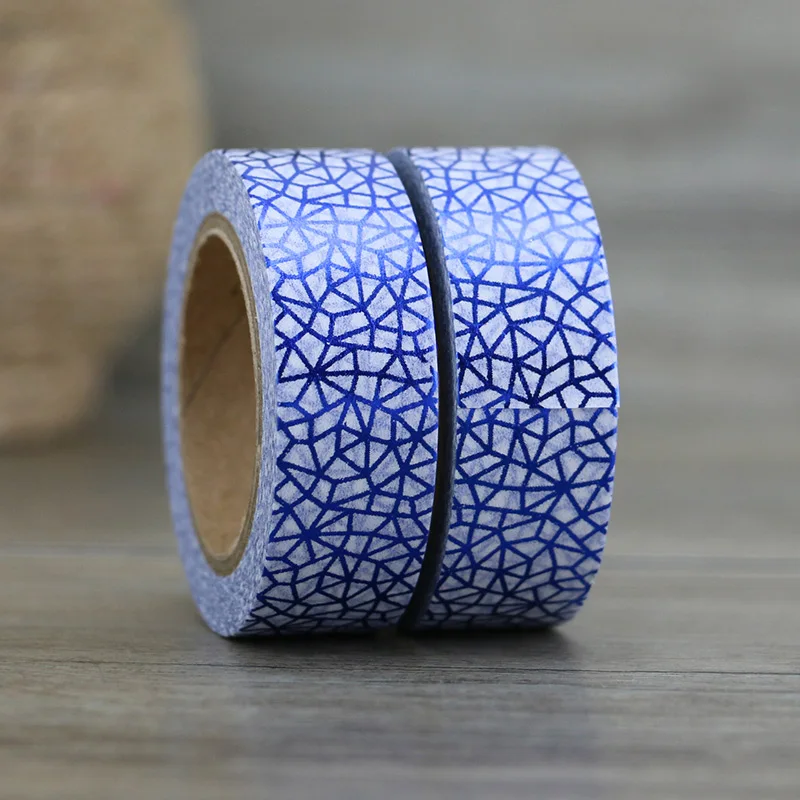 

1pc/Sell blue Nets Foil Washi Tape Set Japanese Stationery Scrapbooking Decorative Tapes Adhesive Tape Kawai Adesiva Decorativa