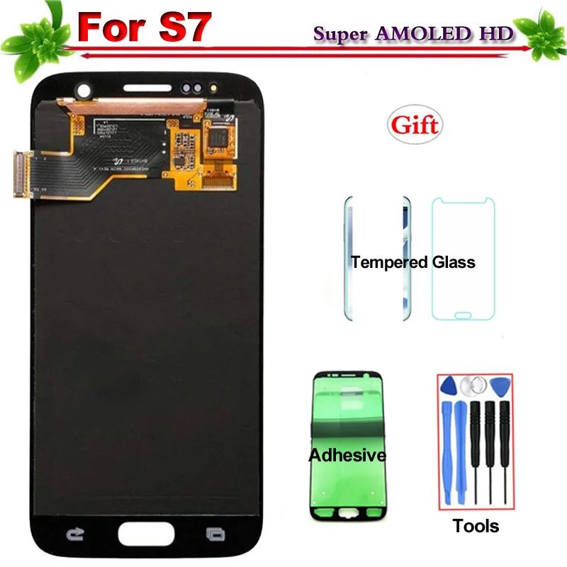 

Super Amoled for Samsung Galaxy S7 G930 G930F LCD Display Touch Screen Digitizer Full Assembly Replacement for Galaxy S7 lcd