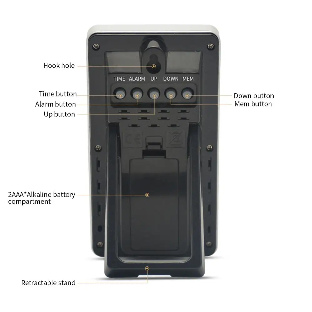 Продвижение беспроводной Метеостанция Крытый Открытый Цифровой Термометр Будильник 12/24 часа беспроводной датчик