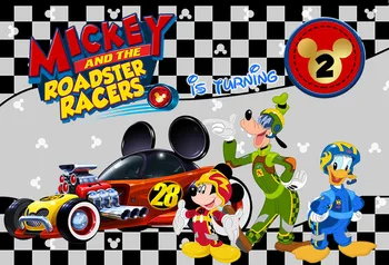 

happy birthday minnie mouse and roadster racers baby child photo background photography backdrops quality vinyl