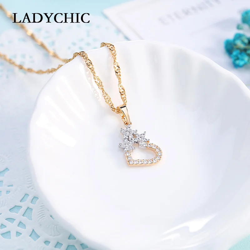 Женское Ожерелье LADYCHIC ожерелье золотого цвета с кубическим цирконием колье