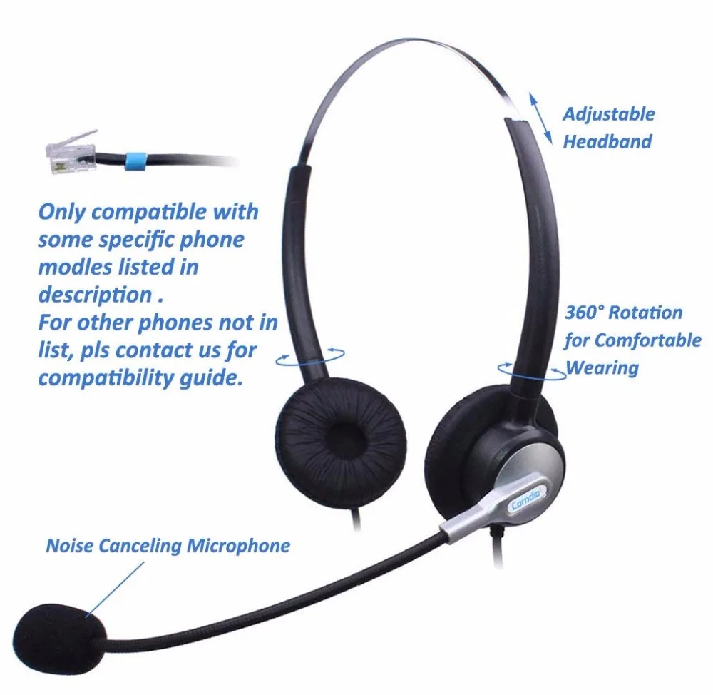 Wantek Call Center Telephone Headset 