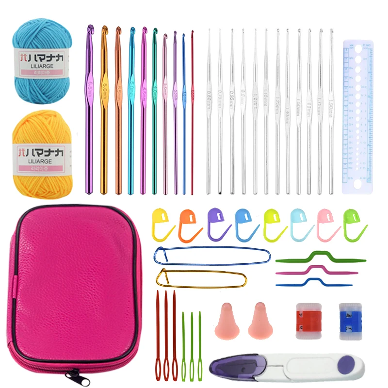 

22 PCS DIY Knitting Needles Crochet Hook Set With Yarn accessories sewing tools Agulhas De Croche A Gift For Mom Sewing