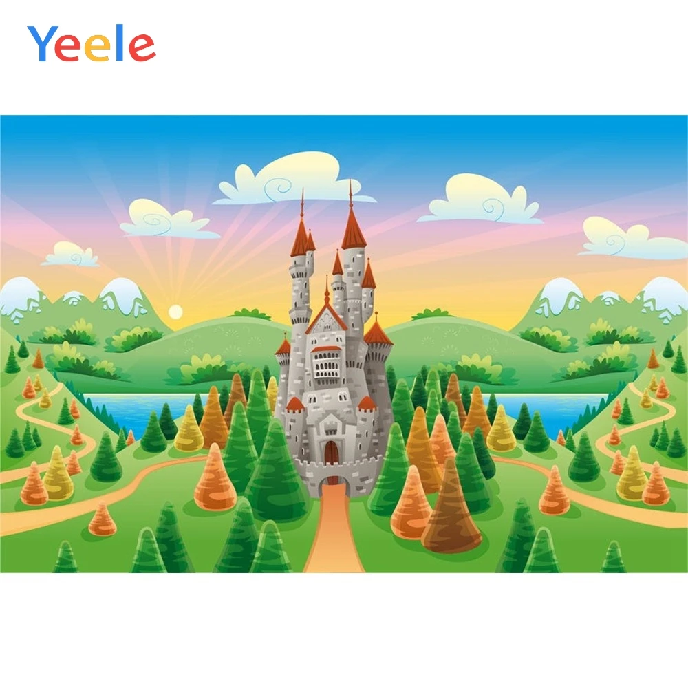 

Yeele Vinyl Cartoon Castle Forest Children Birthday Party Photography Background Baby Child Photographic Backdrop Photo Studio