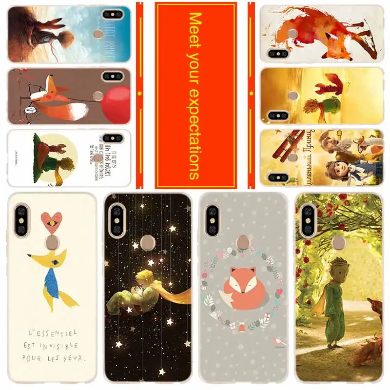 

Phone for Xiaomi Redmi go 7 6a 5a 5plus 4a 4x 3s Note 7 6 5 4 3 5a K20 pro Cover Case Lovely the Little Prince fox On Mint
