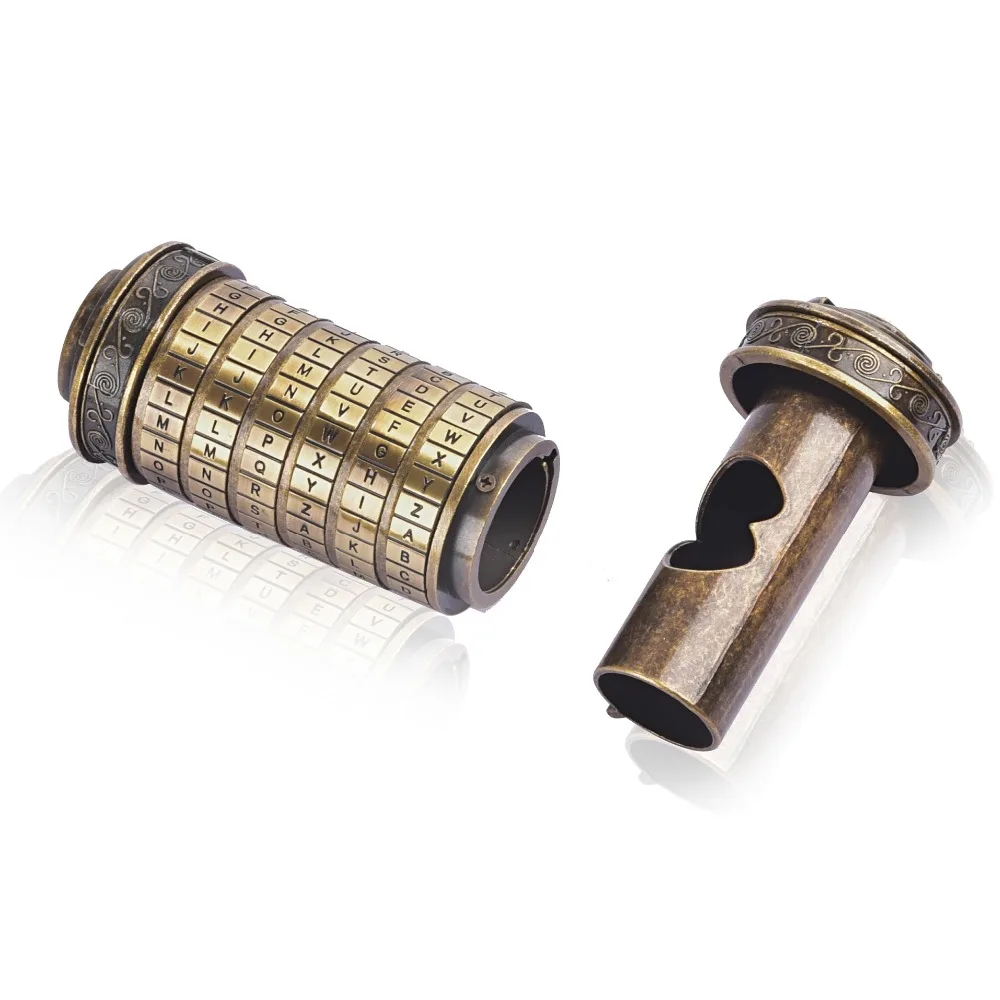 Da Vinci code Educational toys Metal Copper Locks Wedding Gifts Valentine's Day gift Letter Password (3)