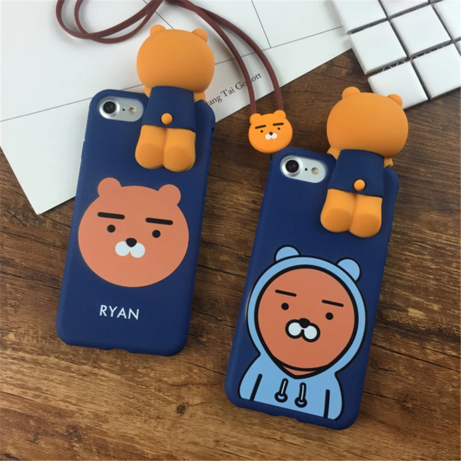 Korea 3D cartoon Cute Honey Apeach Ryan phone Case For Apple iPhone 7