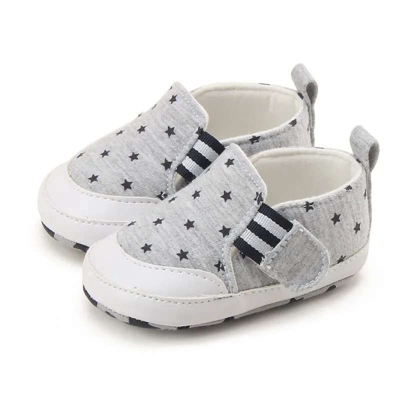 Популярная парусиновая обувь для маленьких мальчиков повседневные кроссовки со звездами, мягкая подошва, детская обувь для девочек и мальчиков 0-18 месяцев, Новинка