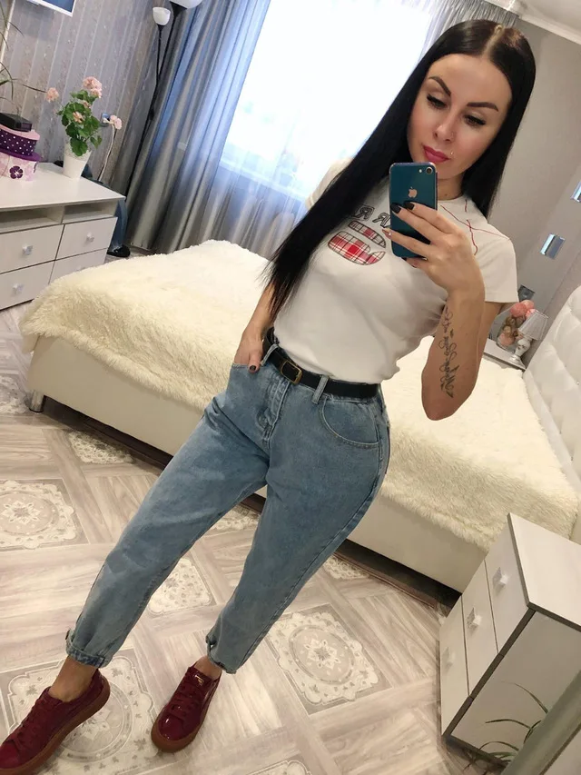 Women Summer 2019 Mom Jeans Harem Jeans Casual Denim Pants Boyfriends Jeans Femme Trousers Ripped Jeans Vintage Retro