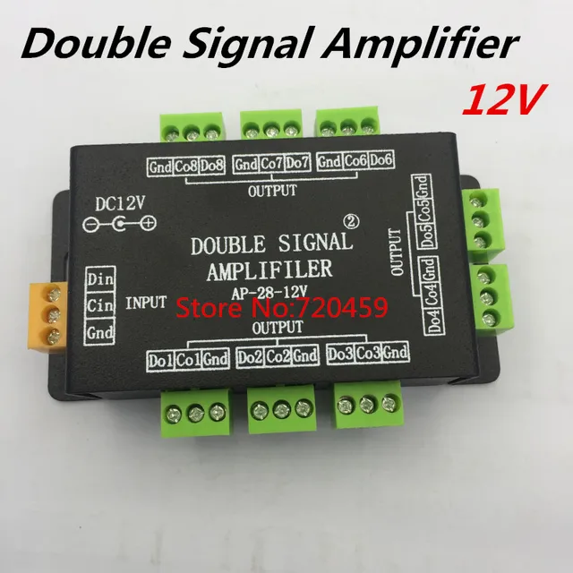 LED Double Signal Amplifier (repeater) controller via SPI output signal 8 control group