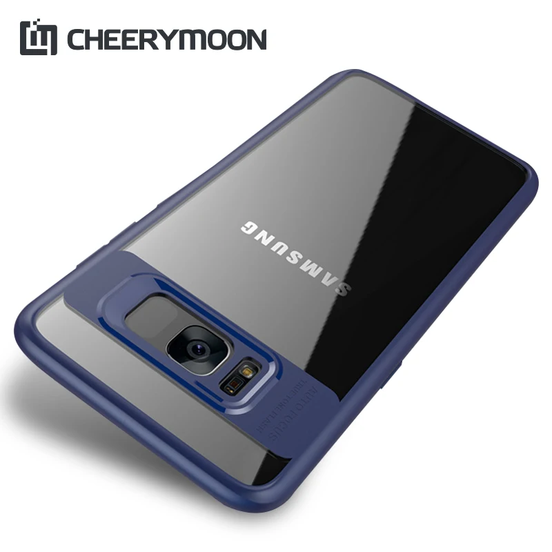 CHEERYMOON Fashion Full Acrylic Transparent For Samsung Galaxy S8 S8Plus Plus TPU Case Silicone Mobile Phone Shell Back Cover