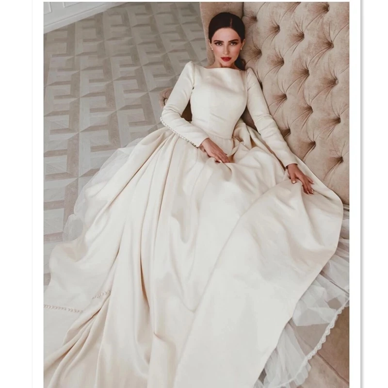plain satin wedding gowns