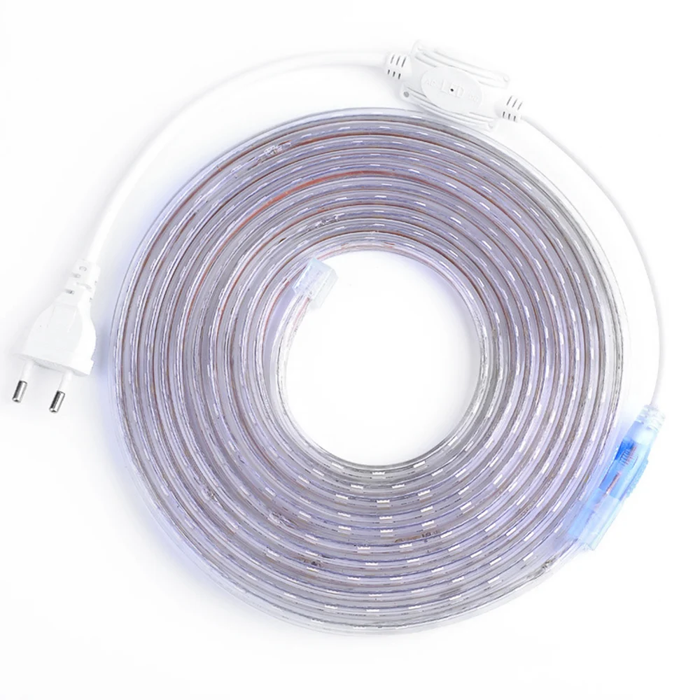 

LED Strip 5050 220V Waterproof Flexible LED light Tape 220V lamp Outdoor String 1M 2M 3M 4M 5M 6M 8M 10M 15M 60LEDs/M EU Plug