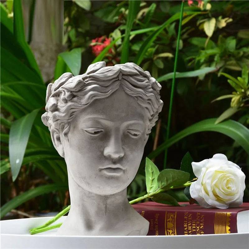

Roman Mythology Venus Statue Cement Vase Figurines Home Decoration Goddess Head Flowerpot Greek Succulents L3240
