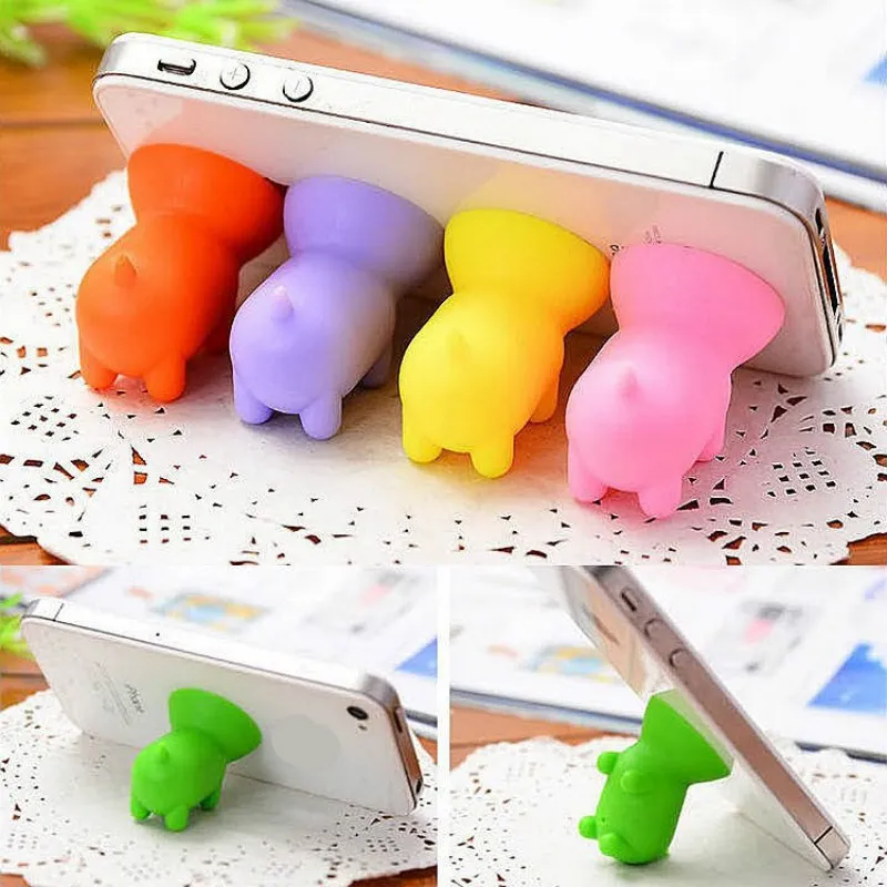 

2pcs creative cartoon phone holder Silicone suction cup Fix the phone on the desk home organization home decorations supplies