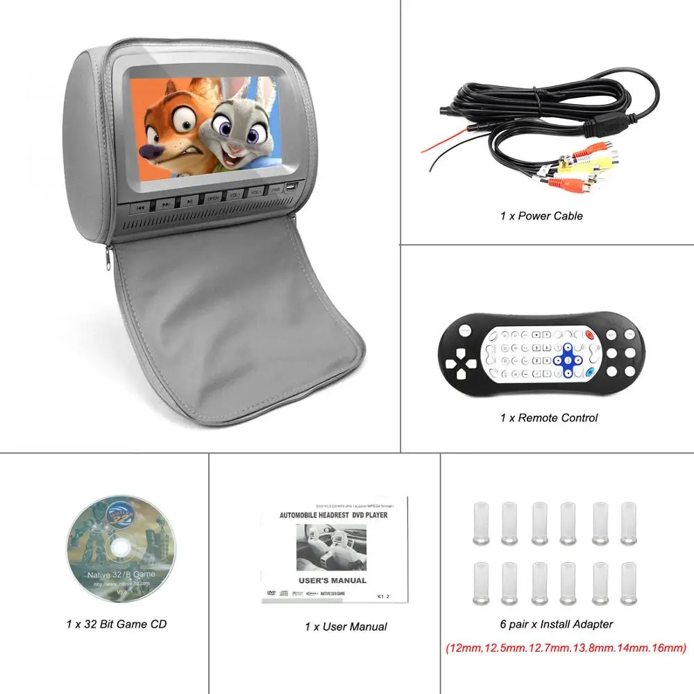 Cheap 2 Pieces 9 inch Grey Car Headrest Monitor For Car DVD Player headphones Monitor Leather Cover Video Games USB/SD/FM/Speaker 4 Cheap 2 Pieces 9 inch Grey Car Headrest Monitor For Car DVD Player headphones Monitor Leather Cover Video Games USB/SD/FM/Speaker 4