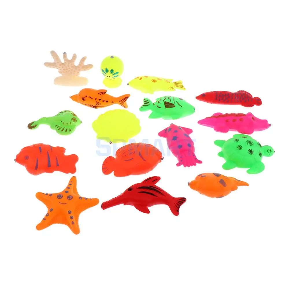 JAGENIE Magnetic Fishing Game Wooden Toys Jigsaw Puzzle Board Education Toy Kid Orange