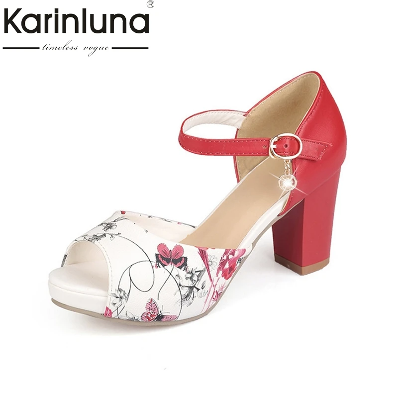 Женские босоножки с открытым носком KARINLUNA праздничные сандалии на платформе и