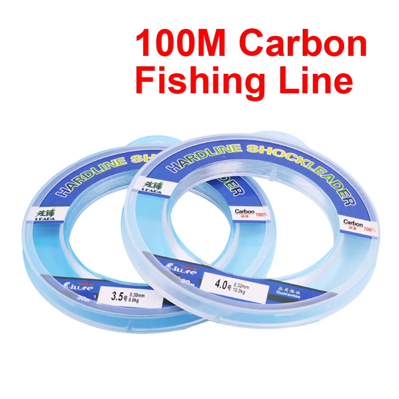 New ilure Leada 100% Fluorocarbon Fishing Line Carbon Fiber Fishing Cord 100m/Spool Various Line Diameters