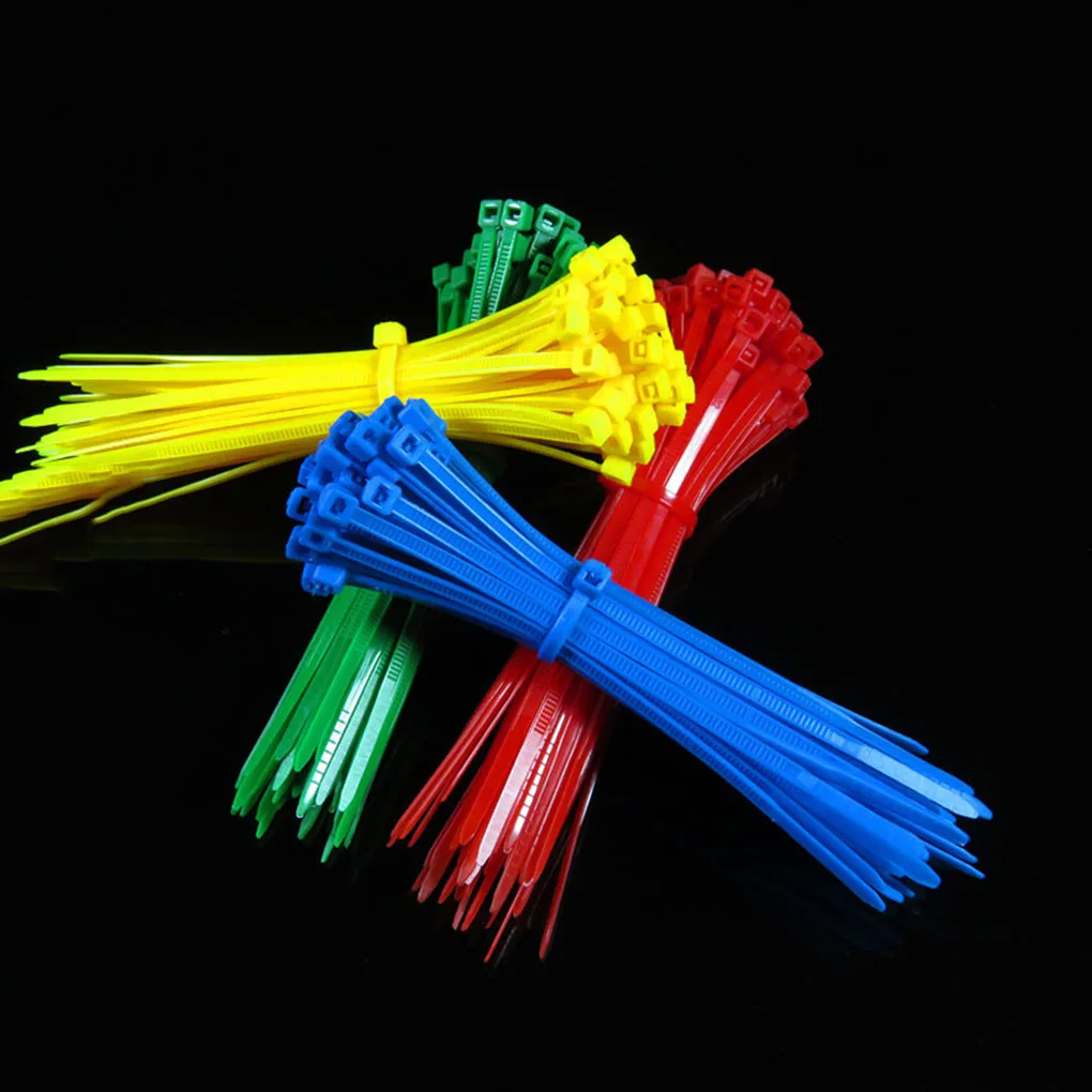 

100pcs 3*100mm Plastic Nylon Cable Ties Wire Zip Tie Reusable Colorful Standard Self-locking