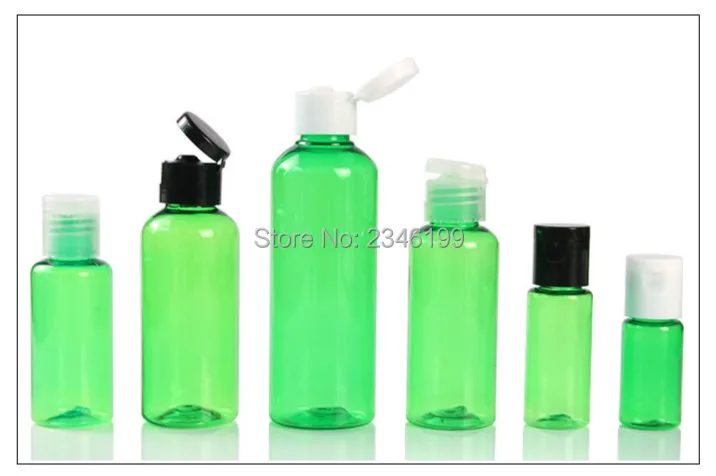 Empty Plastic Bottle 100ml Flip Cover Plastic Bottle 50ml Empty Black Cover Cosmetic Container Empty Green Plastic Bottle (10)