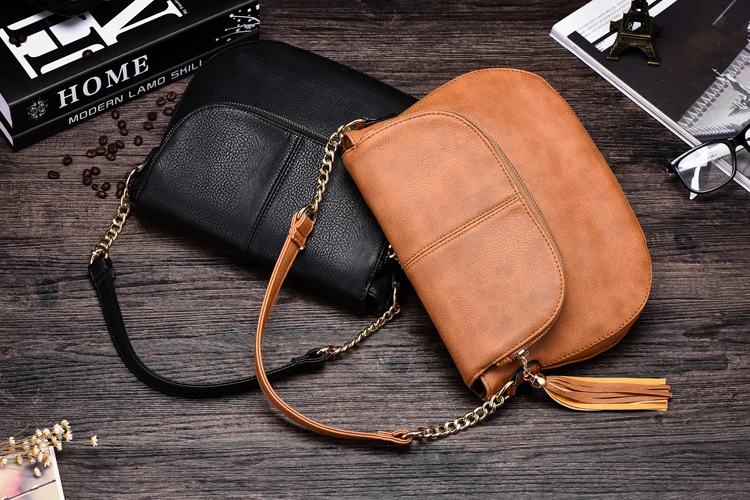 Jiessie&Angela New Famous Brand Women Bag Leather Fashion Lady's Tote Bag Tassel Handbag For Girls Vintage Shoulder Purse