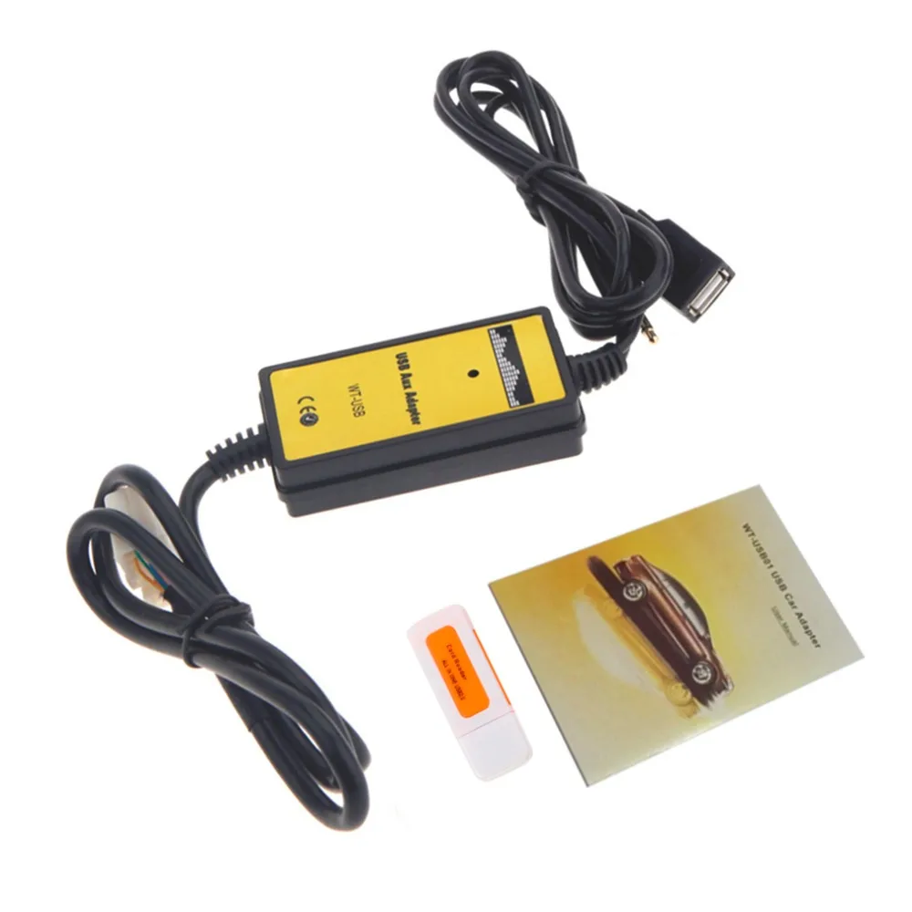 Auto Car USB 3.5mm Aux In Adapter MP3 Player Cable Radio Interface Car