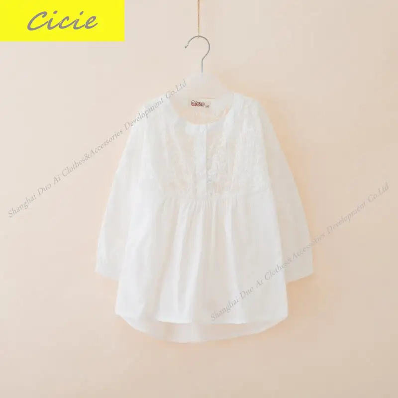 

New arrival Children Long Sleeved Shirt Girl Long Sleeved T-shirt Lace shirt 4-9Y